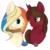 Size: 3000x3000 | Tagged: safe, artist:hirundoarvensis, oc, oc only, oc:paints love, oc:sketchy light, earth pony, pony, unicorn, female, high res, mare, simple background, transparent background