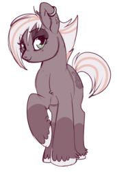 Size: 373x544 | Tagged: safe, artist:lulubell, oc, oc only, oc:dust bunny, earth pony, pony, ear piercing, eyebrow piercing, female, mare, piercing, simple background, solo, transparent background