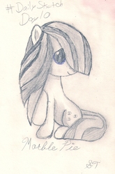 Size: 1021x1547 | Tagged: safe, artist:silversthreads, marble pie, earth pony, pony, g4, daily sketch, female, mare, sketch, solo, traditional art