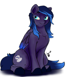 Size: 1280x1497 | Tagged: safe, artist:greyscaleart, oc, oc only, pegasus, pony, sitting, smiling, solo