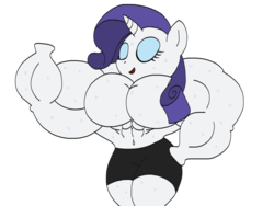 Size: 1024x768 | Tagged: safe, artist:broozerpunch, rarity, anthro, g4, arm hooves, female, hyper, muscles, overdeveloped muscles, ripped rarity, simple background, solo, transparent background