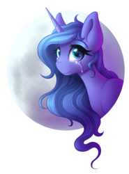 Size: 2000x2700 | Tagged: safe, artist:emberslament, artist:spirit-dude, princess luna, alicorn, pony, g4, bust, collaboration, crying, female, head, high res, looking up, portrait, s1 luna, sad, solo