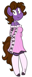 Size: 1675x4000 | Tagged: safe, artist:befishproductions, oc, oc only, earth pony, anthro, clothes, dress, female, mare, signature, simple background, socks, solo, transparent background