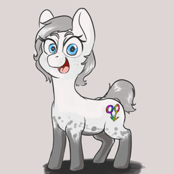 Size: 1000x1000 | Tagged: safe, artist:helloiamyourfriend, oc, oc only, earth pony, pony, gay pride, gay pride flag, gray background, pride, simple background, solo