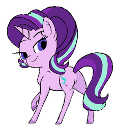 Size: 442x489 | Tagged: safe, artist:coffee-fawn, starlight glimmer, g4, butt, female, looking back, plot, raised hoof, simple background, solo, white background