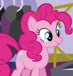 Size: 432x451 | Tagged: safe, screencap, pinkie pie, earth pony, pony, canterlot boutique, g4, cute, diapinkes, female, mare, smiling, solo