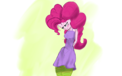 Size: 1280x800 | Tagged: safe, artist:steadfast hoof, pinkie pie, spike, equestria girls, g4, arm behind back, blushing, breasts, clothes, doodle, female, implied spike, lip bite, male, ship:pinkiespike, shipping, sketch, solo, straight