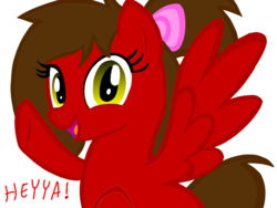Size: 1600x1200 | Tagged: safe, artist:toyminator900, oc, oc only, oc:crisp, pegasus, pony, bowtie, looking at you, rule 63, simple background, solo, transparent background