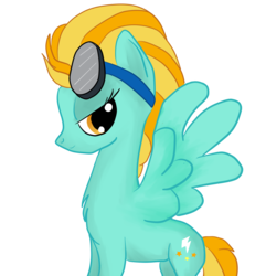 Size: 1472x1530 | Tagged: safe, artist:silversthreads, lightning dust, pegasus, pony, g4, female, simple background, solo, spread wings, transparent background