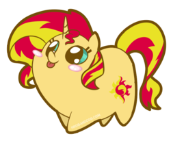 Size: 608x500 | Tagged: safe, artist:coggler, artist:frog&cog, artist:gopherfrog, sunset shimmer, pony, unicorn, :p, blushing, chubbie, cute, female, mare, shimmerbetes, silly, silly face, silly pony, simple background, solo, tongue out, transparent background