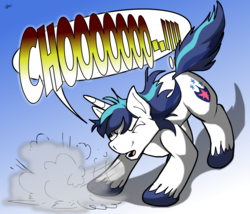 Size: 1870x1600 | Tagged: safe, artist:patripony, shining armor, pony, g4, eyes closed, fetish, male, simple background, sneeze cloud, sneezing, sneezing fetish, solo