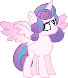 Size: 906x1040 | Tagged: safe, artist:lightningbolt, derpibooru exclusive, princess flurry heart, alicorn, pony, g4, .svg available, annoyed, blank flank, female, frown, glare, grumpy, hair over one eye, indifferent, looking at you, older, older flurry heart, princess emo heart, show accurate, simple background, solo, spread wings, svg, teenage flurry heart, teenager, transparent background, vector