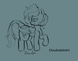 Size: 9020x7080 | Tagged: safe, artist:cloudsdaleart, rainbow dash, g4, absurd resolution, chest fluff, female, long tail, solo