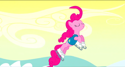 Size: 1360x730 | Tagged: safe, screencap, pinkie pie, earth pony, pony, g4, my little pony: friendship is magic, winter wrap up, eyes closed, female, ice skating, mare, skating, solo