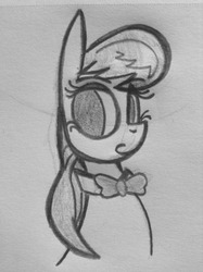 Size: 1280x1714 | Tagged: safe, artist:poorlydrawnpony, octavia melody, g4, bust, female, grayscale, monochrome, solo, traditional art