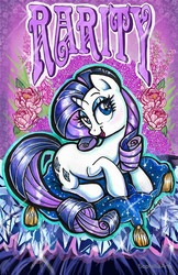 Size: 647x1000 | Tagged: safe, artist:sophie scruggs, rarity, pony, unicorn, g4, female, flower, pillow, prone, rose, solo