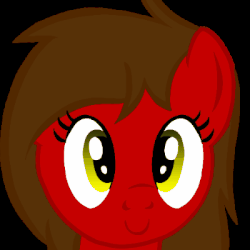 Size: 400x400 | Tagged: safe, artist:toyminator900, oc, oc only, oc:crisp, animated, black background, blinking, bust, gif, portrait, rule 63, simple background, solo
