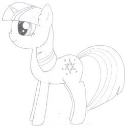 Size: 1308x1314 | Tagged: safe, artist:aafh, twilight sparkle, g4, female, monochrome, solo, traditional art