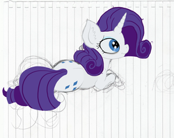 Size: 2197x1749 | Tagged: safe, artist:paskanaakka, derpibooru exclusive, rarity, pony, unicorn, g4, bags under eyes, both cutie marks, ear fluff, female, lined paper, mare, messy mane, prone, solo