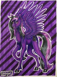 Size: 1024x1365 | Tagged: safe, artist:drago-draw, oc, oc only, pegasus, pony, solo, traditional art