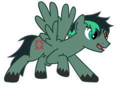 Size: 1000x708 | Tagged: safe, oc, oc only, oc:target strike, pegasus, pony, heterochromia, male, solo, stallion