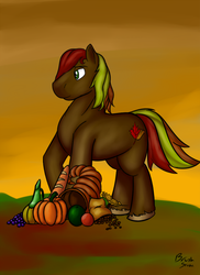 Size: 1216x1673 | Tagged: safe, artist:brushstroke, oc, oc only, earth pony, pony, autumn, ponified, solo