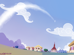 Size: 1024x768 | Tagged: safe, alternate version, artist:dsp2003, artist:lalieri, g4, background, collaboration, cyoa, disney, illustration, kingdom hearts, ponyville, twinkle in the sky