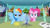 Size: 2560x1440 | Tagged: safe, artist:mylittlebroniede, pinkie pie, rainbow dash, tree of harmony, earth pony, pegasus, pony, g4, bits, duo, duo female, female, mare, shop, spread wings, tent, wings