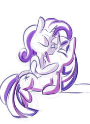 Size: 1280x1746 | Tagged: safe, artist:helloiamyourfriend, rarity, twilight sparkle, pony, unicorn, g4, colored sketch, drawthread, eyes closed, female, kiss on the lips, kissing, lesbian, ship:rarilight, shipping, simple background, sketch, white background