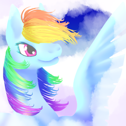 Size: 512x512 | Tagged: safe, artist:brainiac, rainbow dash, pegasus, pony, g4, cute, female, mare, pastel, solo