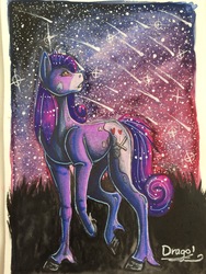 Size: 2337x3109 | Tagged: safe, artist:drago-draw, oc, oc only, oc:candied passion, earth pony, pony, commission, high res, solo, traditional art