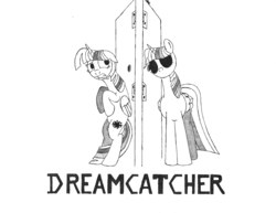 Size: 3300x2550 | Tagged: safe, artist:algernon97, twilight sparkle, alicorn, pony, g4, dreamcatcher (stephen king), duality, grayscale, high res, monochrome, movie poster, parody, scared, stephen king, traditional art, twilight sparkle (alicorn)