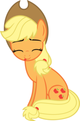 Size: 3989x6000 | Tagged: safe, artist:slb94, applejack, earth pony, pony, castle sweet castle, g4, absurd resolution, cute, eyes closed, female, silly, silly pony, simple background, sitting, solo, tongue out, transparent background, vector, who's a silly pony