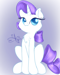 Size: 600x750 | Tagged: safe, artist:malwinters, rarity, g4, chest fluff, colored pupils, female, sitting, solo