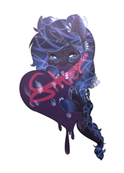 Size: 3300x4600 | Tagged: safe, artist:silverknight27, oc, oc only, original species, pond pony, chibi, chocolate heart, high res, nom, simple background, solo, transparent background