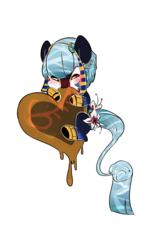 Size: 3700x6000 | Tagged: safe, artist:silverknight27, oc, oc only, original species, pond pony, absurd resolution, chibi, chocolate heart, egyptian, nemes, nom, simple background, solo, transparent background, watermark