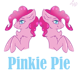 Size: 1000x1000 | Tagged: safe, artist:tess-a-doodle, pinkie pie, g4, chest fluff, female, self ponidox, simple background, solo, white background