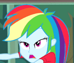 Size: 328x280 | Tagged: safe, screencap, rainbow dash, equestria girls, g4, my little pony equestria girls: legend of everfree, animated, cropped, female, gif, out of context, solo