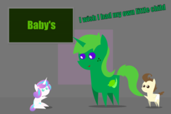 Size: 1024x683 | Tagged: safe, artist:limedreaming, pound cake, princess flurry heart, oc, oc:lime dream, pony, unicorn, g4, baby, baby pony, female, mare, misspelling, pointy ponies