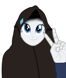 Size: 1494x1774 | Tagged: safe, artist:fikran0582, artist:laptosic, rarity, equestria girls, g4, female, hijab, islam, peace sign, simple background, solo, transparent background