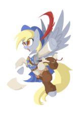 Size: 750x1200 | Tagged: safe, artist:l8lhh8086, derpy hooves, pegasus, pony, clothes, female, hat, letter, mailbag, mare, musketeer, paper, scroll, simple background, solo, transparent background