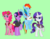 Size: 1032x800 | Tagged: safe, artist:artgurusauce, pinkie pie, rainbow dash, rarity, twilight sparkle, g4, clothes, crossover, goggles, simple background, yu-gi-oh!