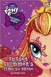 Size: 327x499 | Tagged: safe, sunset shimmer, equestria girls, g4, my little pony: equestria girls: sunset shimmer's time to shine, book, box art, equestria girls logo, female, perdita finn, solo, united kingdom