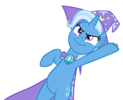 Size: 1600x1299 | Tagged: safe, artist:hendro107, trixie, pony, g4, to where and back again, .psd available, belly, bipedal, brooch, cape, clothes, female, hat, hind legs, jewelry, simple background, solo, transparent background, trixie's brooch, trixie's cape, trixie's hat, vector
