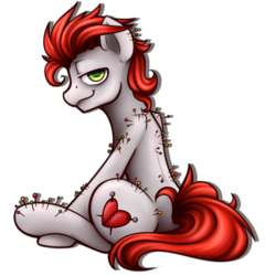 Size: 894x894 | Tagged: safe, artist:jadekettu, oc, oc only, oc:pin cushion, earth pony, pony, pin, simple background, solo, transparent background