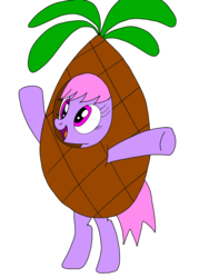 Size: 1200x1600 | Tagged: safe, artist:toyminator900, oc, oc only, oc:melody notes, pony, bipedal, clothes, costume, food, food costume, pineapple, pineapple costume, simple background, solo, transparent background