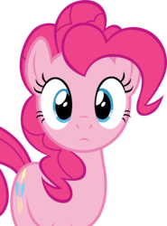 Size: 1350x1823 | Tagged: safe, artist:badumsquish, derpibooru exclusive, pinkie pie, earth pony, pony, 28 pranks later, g4, :<, cute, diapinkes, female, looking at you, shocked, simple background, solo, surprised, transparent, transparent background, vector, wide eyes