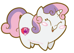 Size: 700x500 | Tagged: safe, artist:coggler, artist:frog&cog, artist:gopherfrog, sweetie belle, g4, blushing, chubbie, cute, cutie mark, diasweetes, eyes closed, female, simple background, smiling, solo, the cmc's cutie marks, transparent background