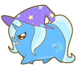 Size: 567x500 | Tagged: safe, artist:coggler, artist:frog&cog, artist:gopherfrog, trixie, pony, unicorn, g4, chubbie, clothes, cute, diatrixes, female, grin, hat, mare, simple background, smiling, solo, transparent background, trixie's hat