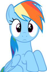 Size: 1334x2024 | Tagged: safe, artist:badumsquish, derpibooru exclusive, rainbow dash, pegasus, pony, 28 pranks later, :<, cute, dashabetes, female, looking at you, mare, shocked, simple background, solo, surprised, transparent, transparent background, vector, wide eyes